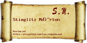 Stieglitz Márton névjegykártya